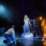 The White Witch greets Edmund The Lion, The Witch and The Wardrobe West End Production photograph.