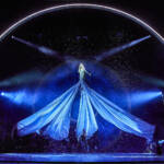 The White Witch flies The Lion, The Witch and The Wardrobe West End Production photograph.